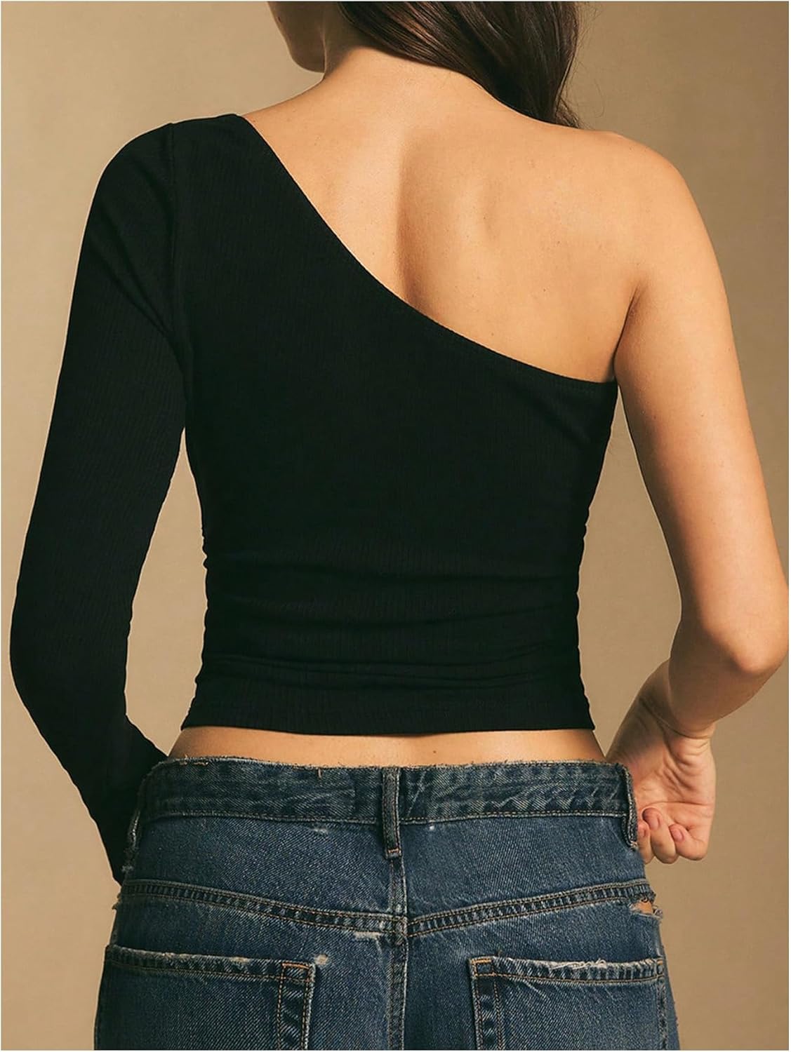 SweatyRocks Women's Off The Shoulder Crop Going Out Tops Y2k Long Sleeve Knit T Shirts - Image 2
