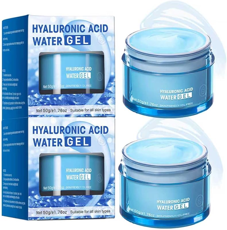 Gel hidratante facial com ácido hialurônico RG ROUGE LX, sem óleo mineral, pacote com 2 de 50 mL