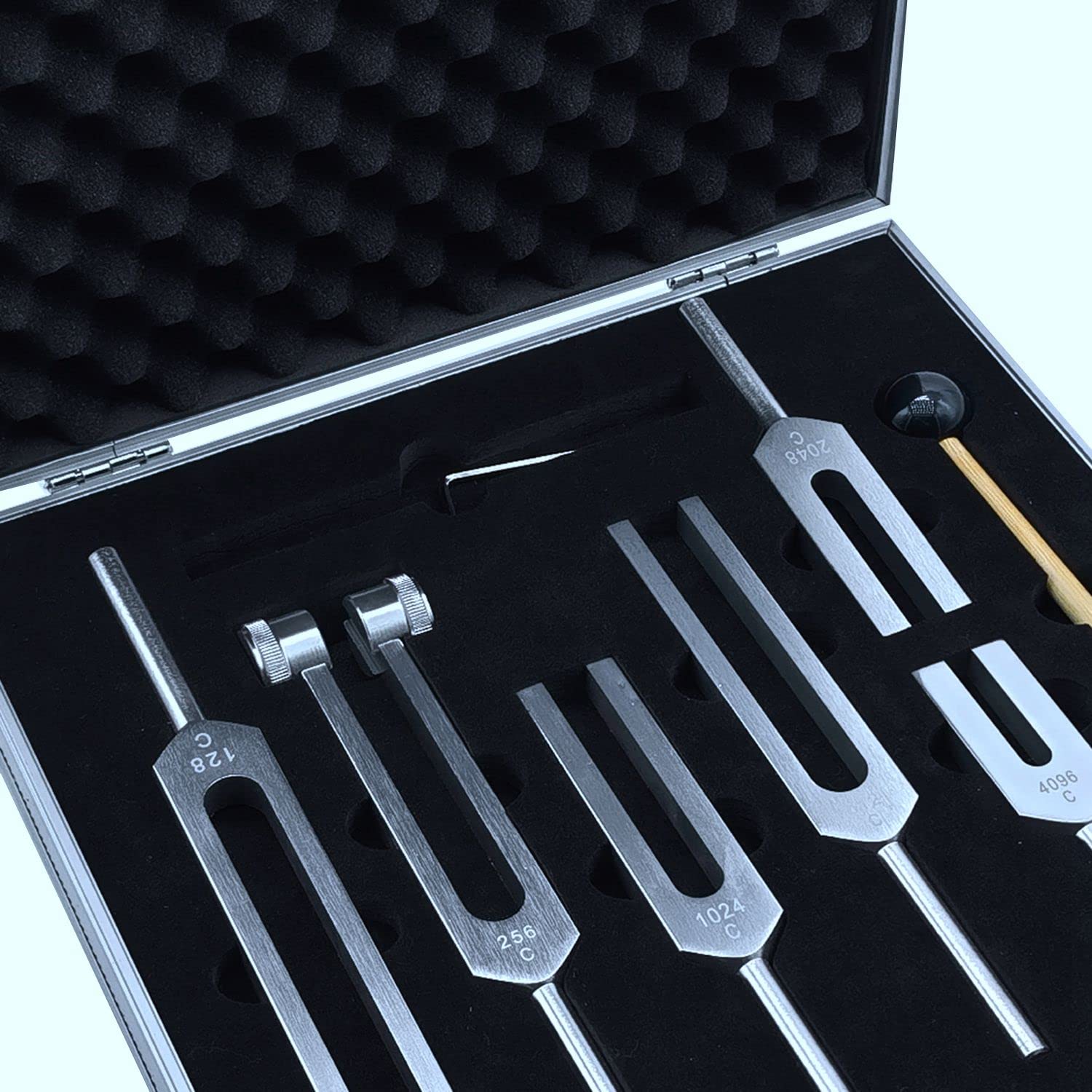 Misamo 128Hz 256Hz 512Hz 1024Hz 2048Hz 4096Hz Heilchakra Stimmgabel Hammer Werkzeug für Klangheilungstherapie