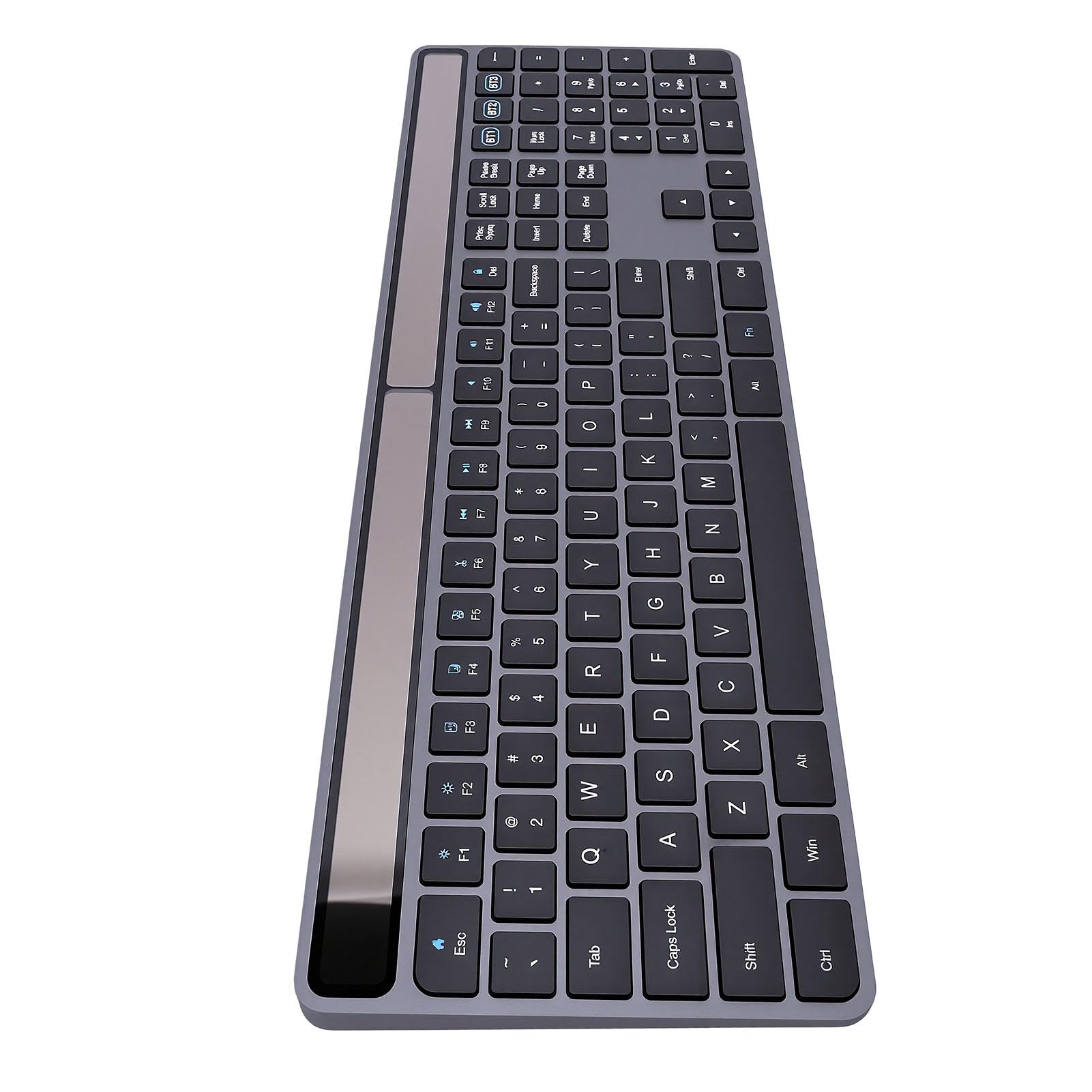 Tastiera Wireless a Ricarica Solare 109 Tasti in Lega di Alluminio