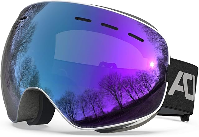 ACURE Ski Goggles, OTG Frameless Snow Snowboard Goggles of Dual Lens with Anti Fog and UV400 Protection for Men, Women, Youth