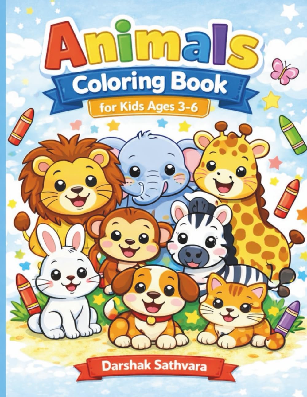 Animals Coloring Book for Kids Ages 3–6