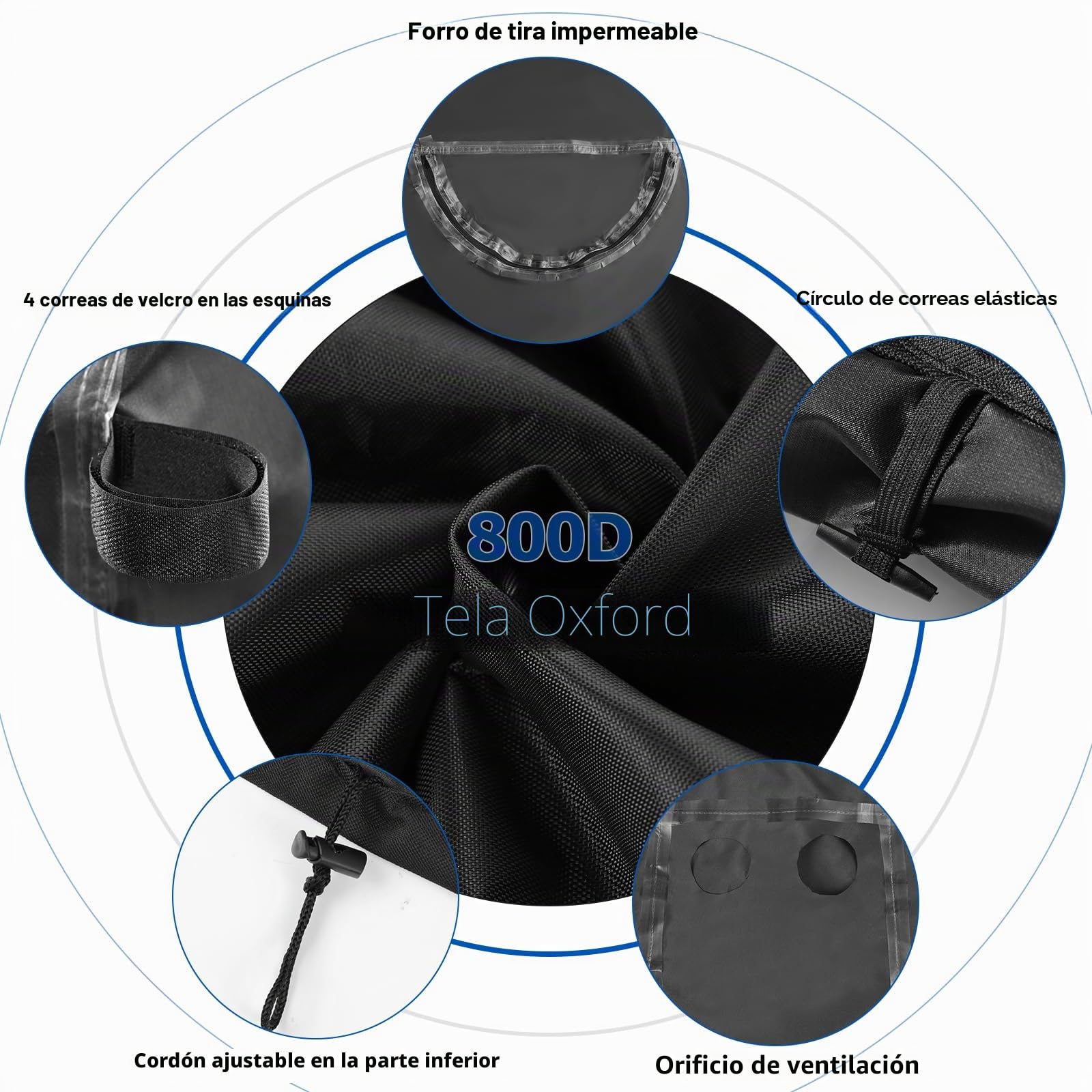 Cubierta para Generador de Exteriores con Cremallera Impermeable, 800D Oxford Fundas de Protección de Generador Universales con Asas Reflectantes, Gran Bolsillo de Almacenamiento (81 x 62 x 60 cm)