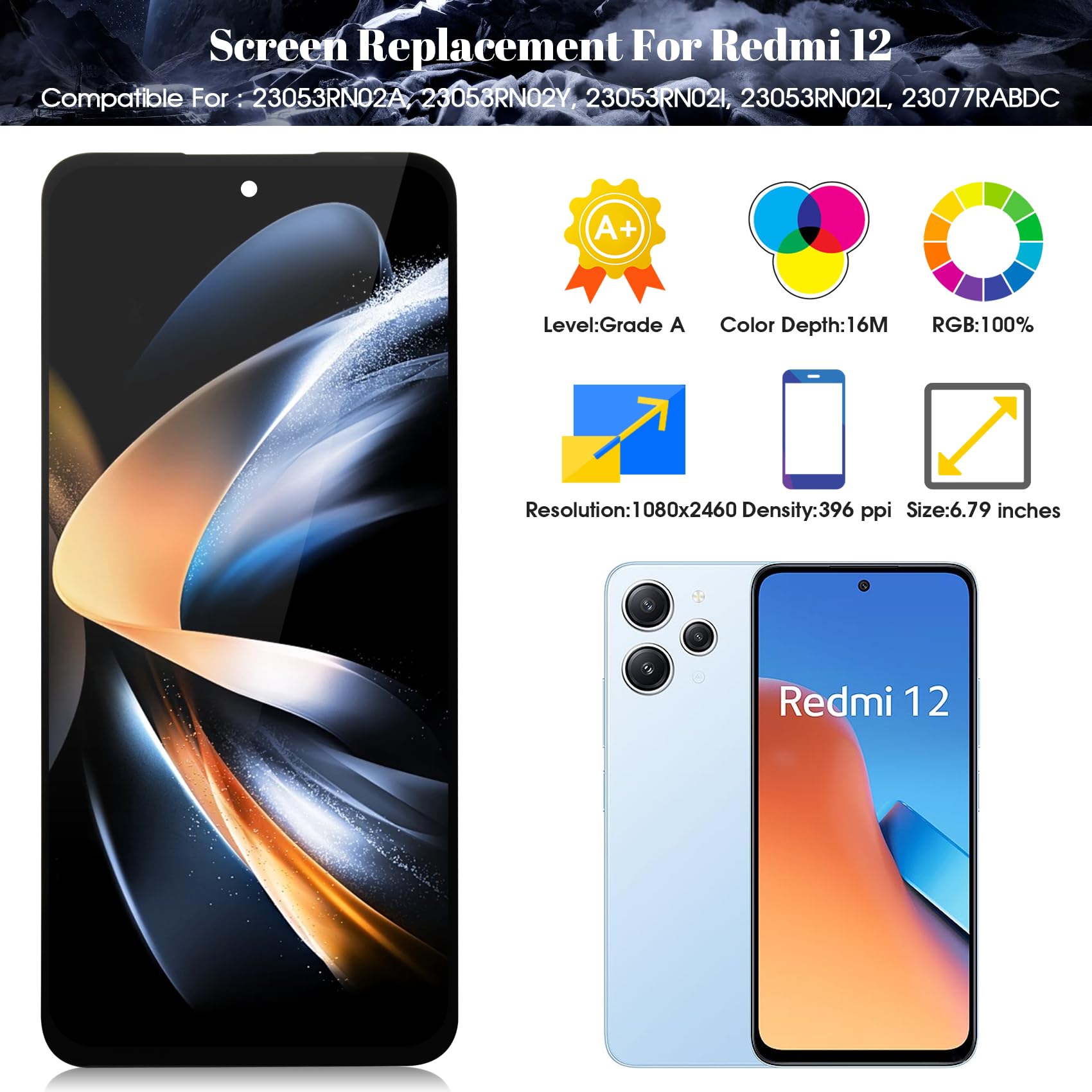 Amazon.com: for Xiaomi Redmi 12 5G LCD Screen Replacement for