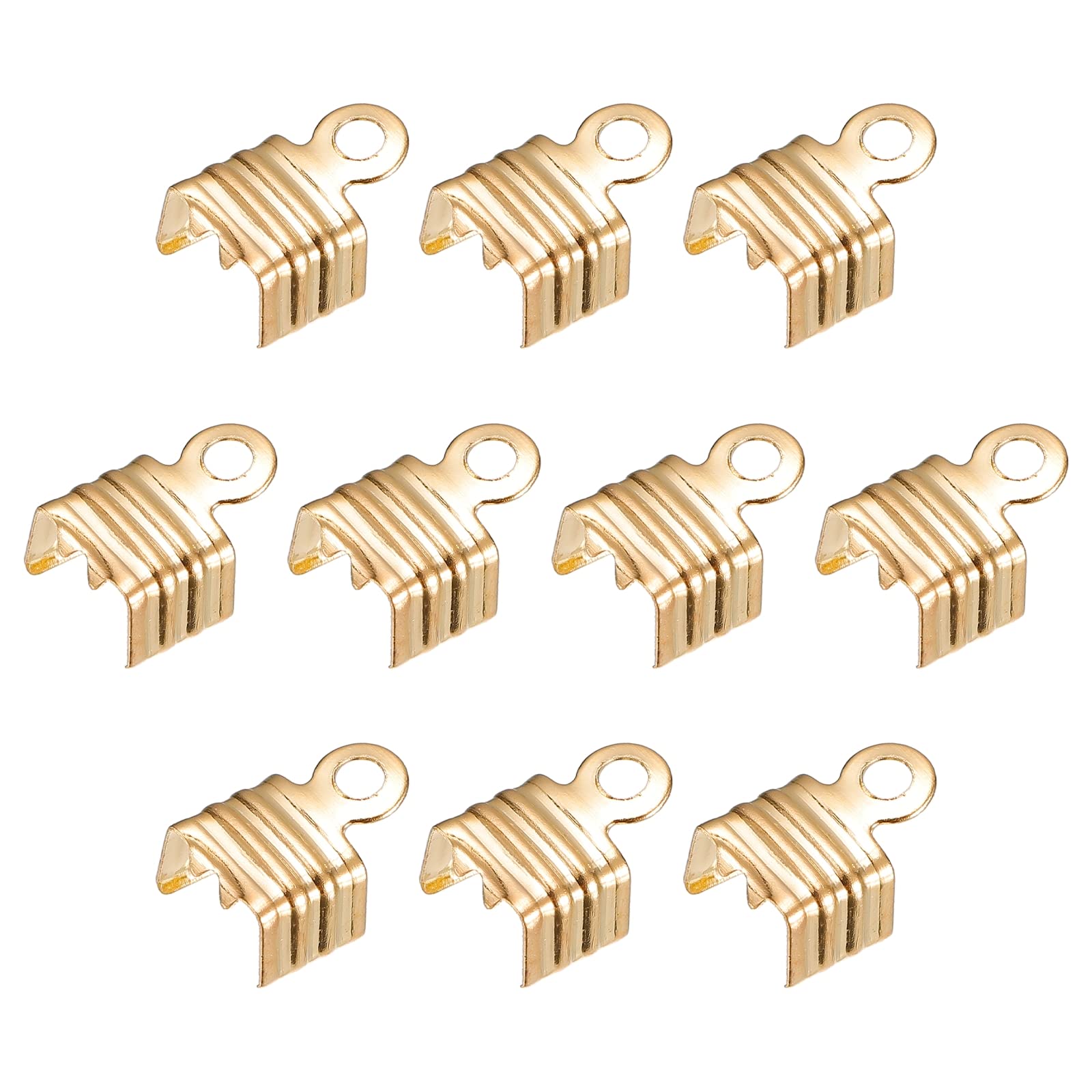 Embout de cordon pliable champagne 5x7.5mm pour ruban en cuir uxcell lot de 200 pcs