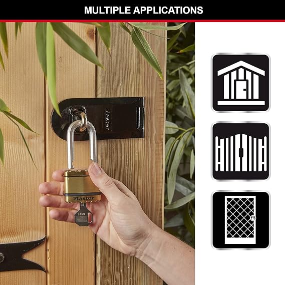 MASTER LOCK Pack of 2 Very High Security Padlocks, Security Level 9/10, Outdoor, Keyed, Laminated Steel, Weatherproof, Medium Shackle