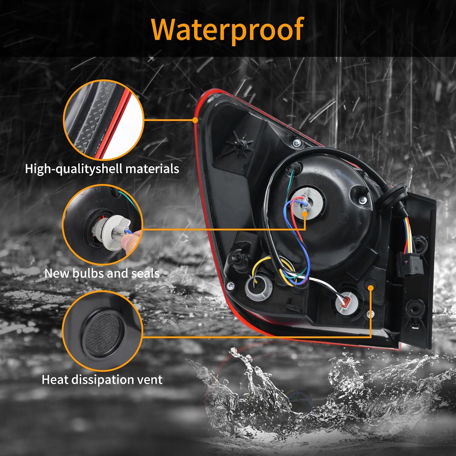 Tail Light Assembly Compatible with 2011-2015 Chevy Cruze Tail lights Rear Brake Lamp with Bulbs and Socket, Passenger Side