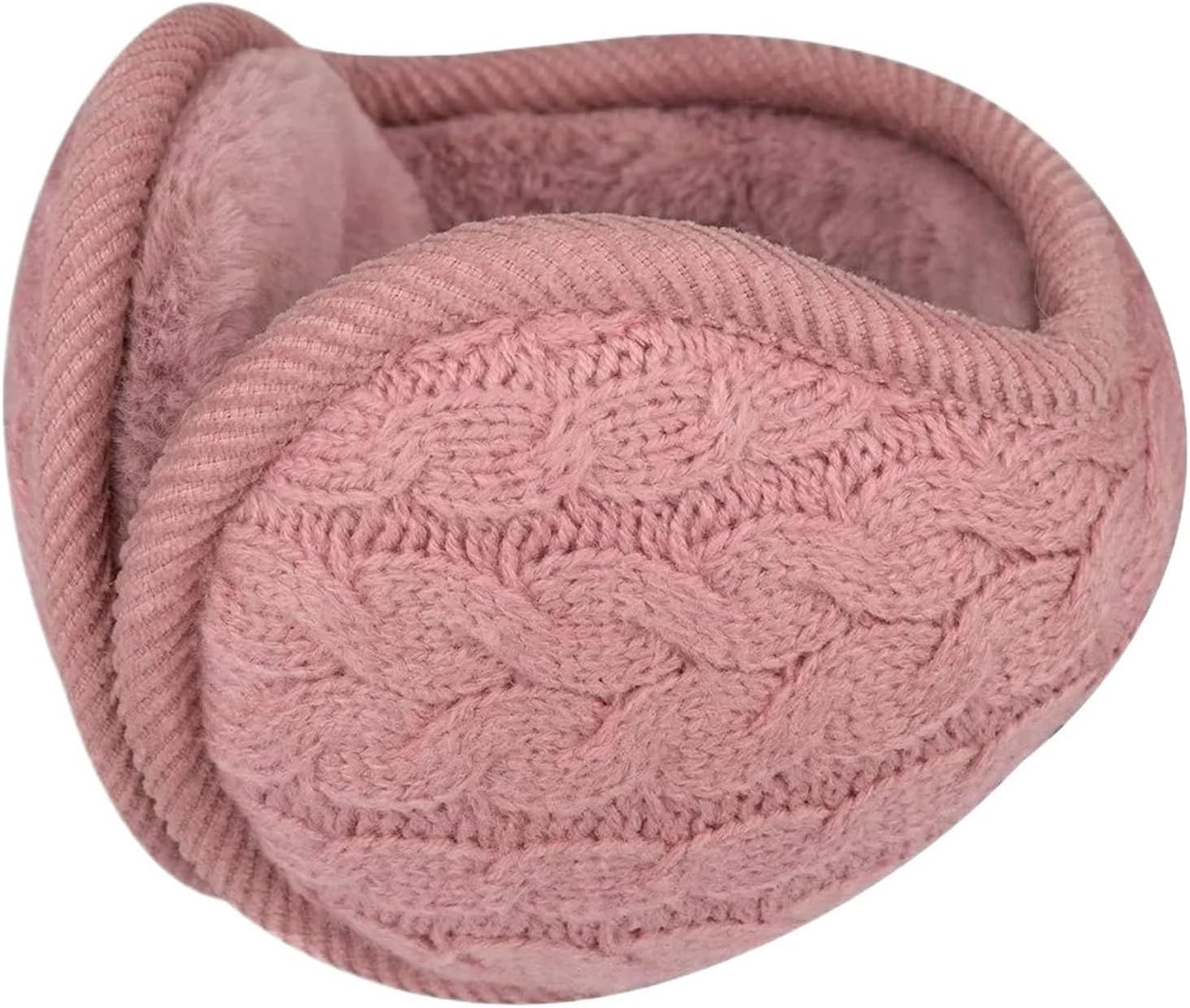 Winter Fleece Ear Warmers Muffs 3Pcs Winter Unisex Thicken Warm Fur Earmuffs for Men Women Outdoor Cycling Skiing(Pink)