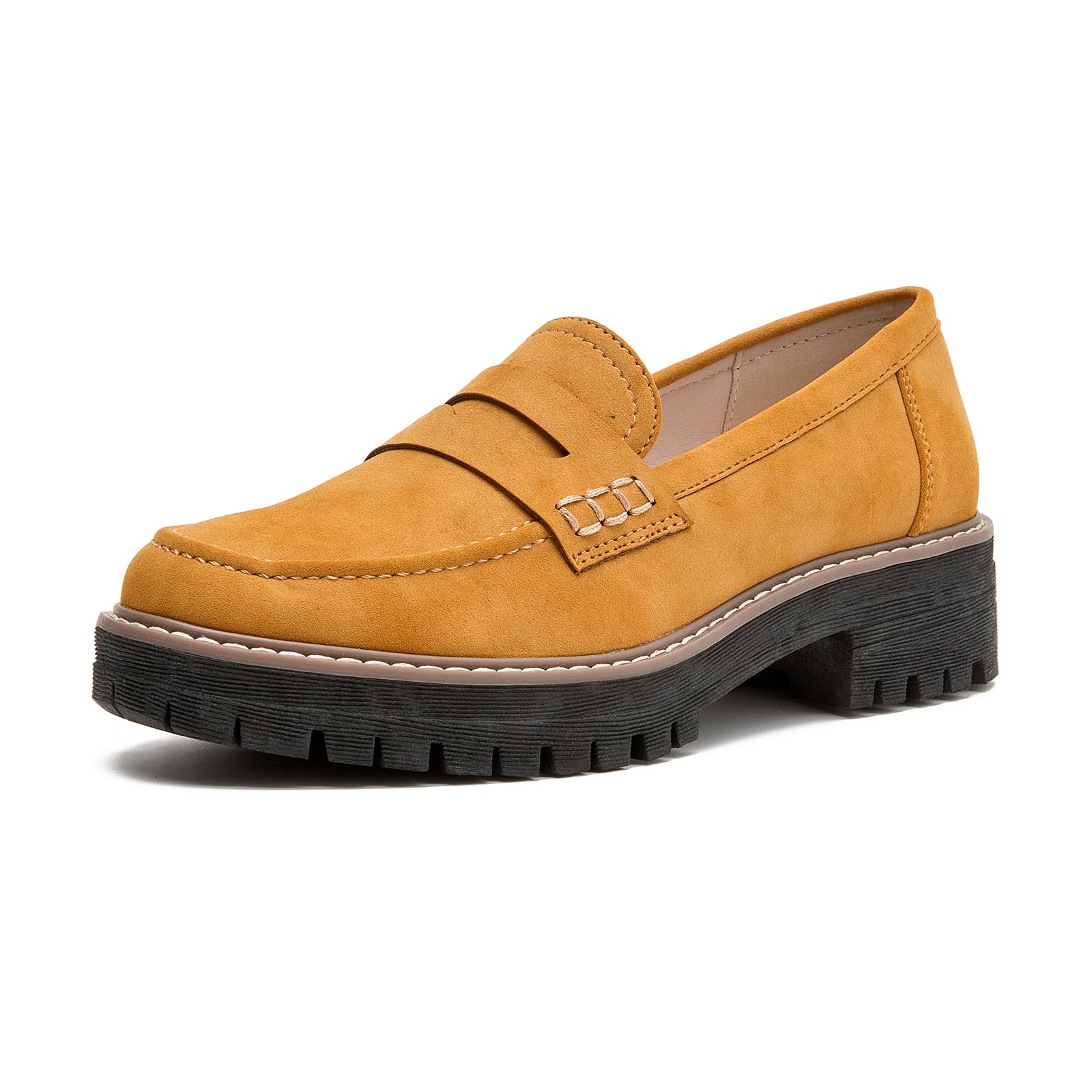 Womens Loafers Platform Chunky Penny Loafer Office Business Casual Shoes | Lug Sole Slip On Comfortable Dressy Casual Work Outings Driving Dress Shoes