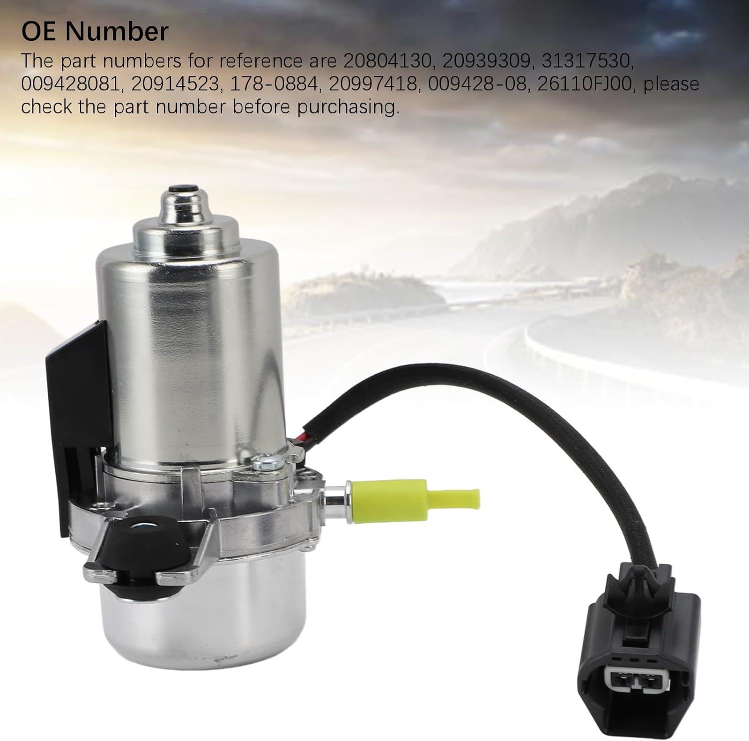 Electric Vacuum Pump Power Brake Booster Auxiliary Pump Assembly 20804130 31317530 Replacement for CTS STS Caprice HHR, V40 V50, with 20939309 20914523 26110FJ00 for Saturn SKY