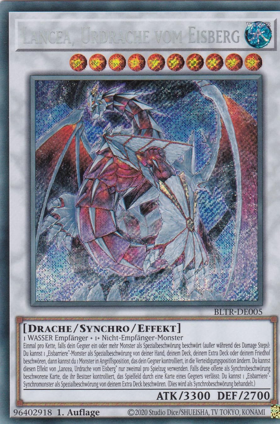 BLTR-DE005 - Lancea, Urdrache vom Eisbgerg - Secret Rare - Deutsch - Battles of Legend: Terminal Revenge - mit LMS Trading Fieldcenter-Karte Yugioh