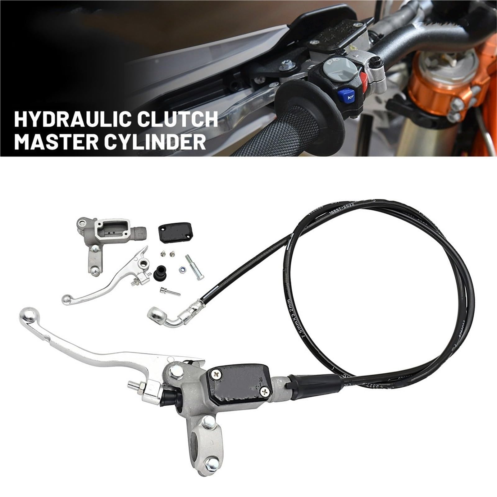 Pasuje do SX XC EXC FE TE 250 300 motocykl sprzęgło hydrauliczne cylinder główny naprawa hamulców górna pompa CNC dźwignia uchwytu Linka sprzęgła motocykl(Clutch Orange)