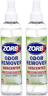 Unscented Odor Eliminator for Strong Odor 7.5 Fl Oz Pack of 2 - Used in Hospitals & Healthcare Facilities - Advanced Formula, Fast-Acting Odor Remover Spray for Dog, Cat, House & Carpet