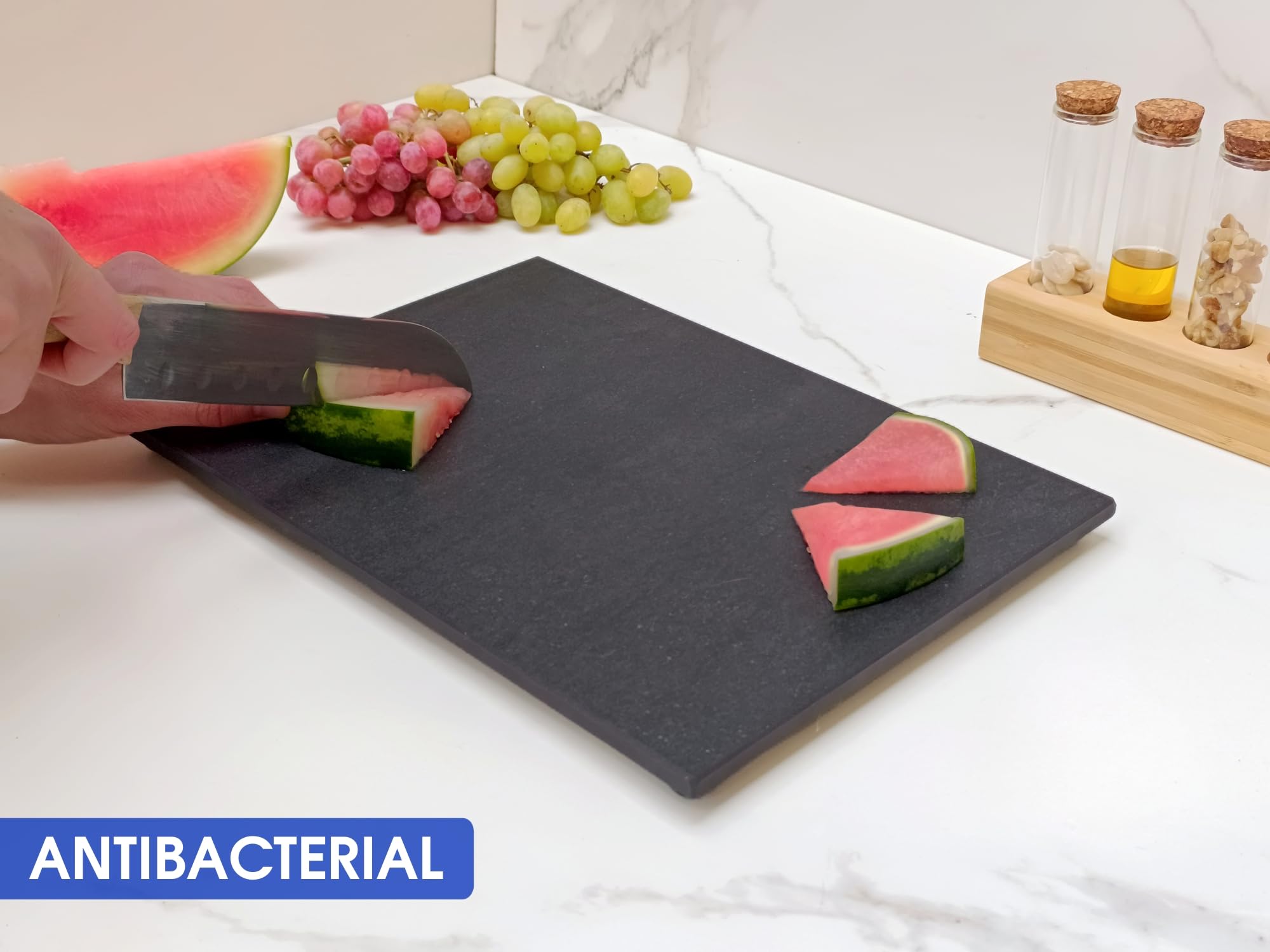 LOANE - Tagliere multifunzionale - Tagliere da cucina, in porcellana, resistente al calore e ai graffi, ideale per tritare, servire e presentare alimenti (onice)