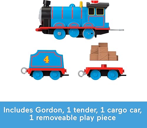 Miniatura 5 de Thomas & Friends - Tren de juguete motorizado Gordon con batería con sonidos y frases para juegos de simulación, preescolar, niños a partir de 3 años