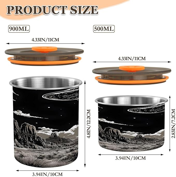 ALAZA Cowboy Planet Solar System Coffee Canister 30oz miniatura 3