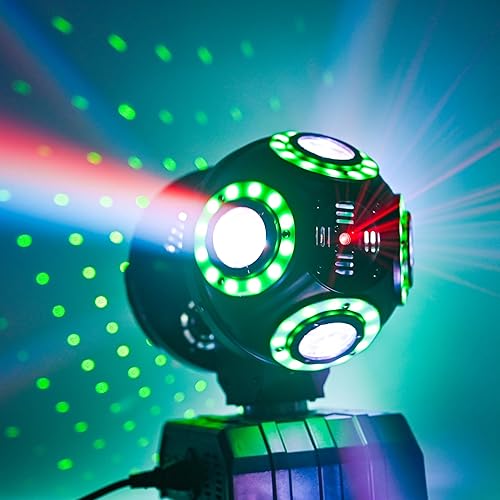 Miniatura 5 de Double Head Moving DJ Lights Rotating RGB Star Light Party Light Beam Stage Strobe Lights 120W LED Infinity Rotation DMX512 with Sound Activated