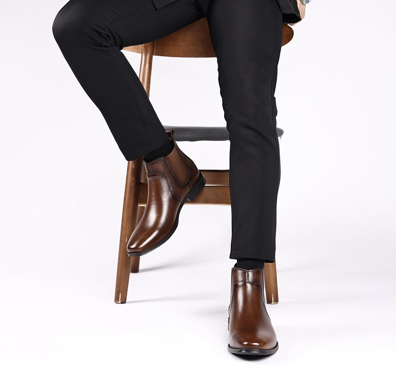 Holy dove Chelsea Boots Men – Genuine Leather,Chelsea Boots for Men with Side Zipper, Casual Slip-On Ankle Boots, Chukka & Oxford Style Dress Boots - Image 8