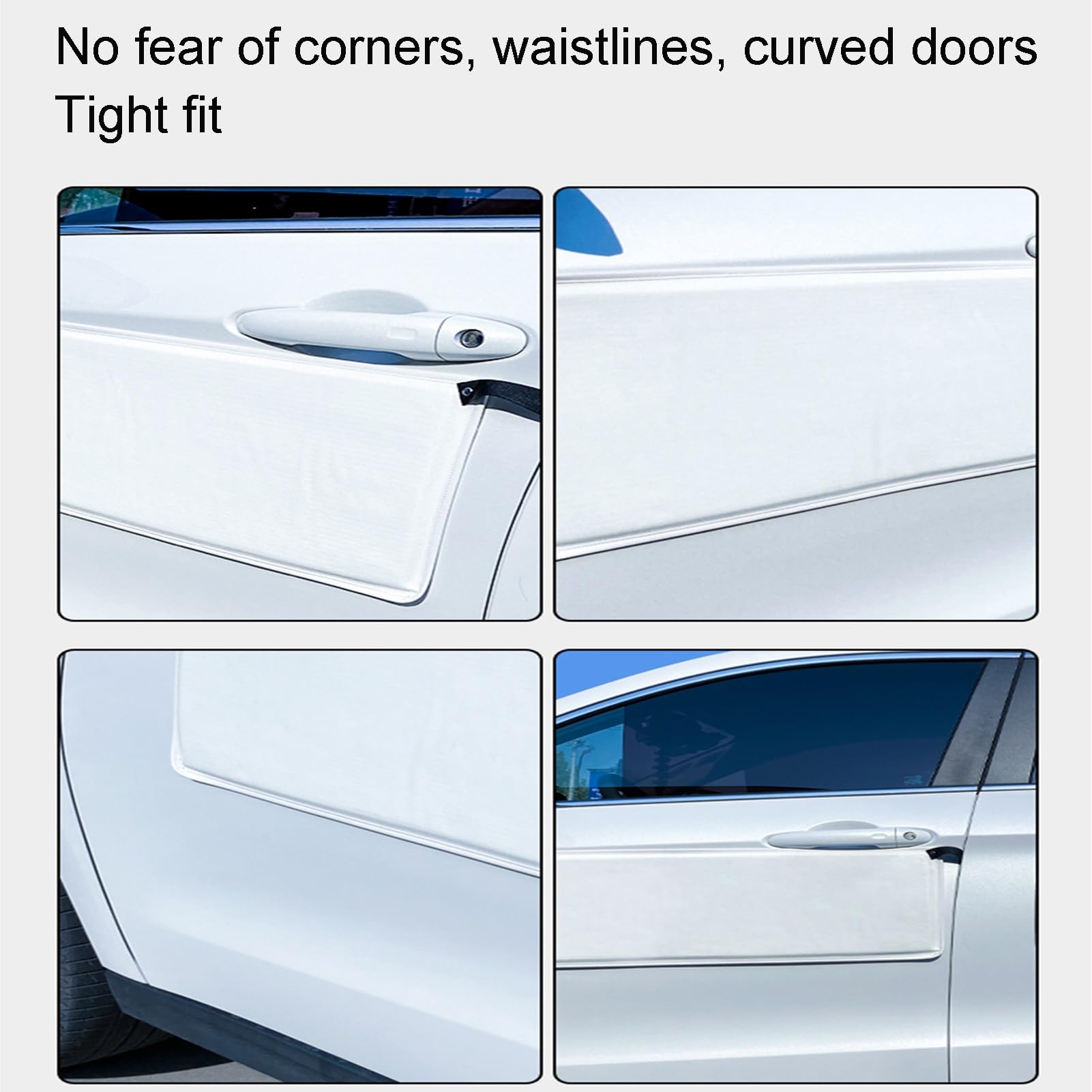 Protector magnético para Puerta de Coche, Protectores de Borde de Puerta, cojín Suave extraíble Que Protege Las Puertas de tu Coche (Blanco 84 x 29 cm, 2 Unidades)