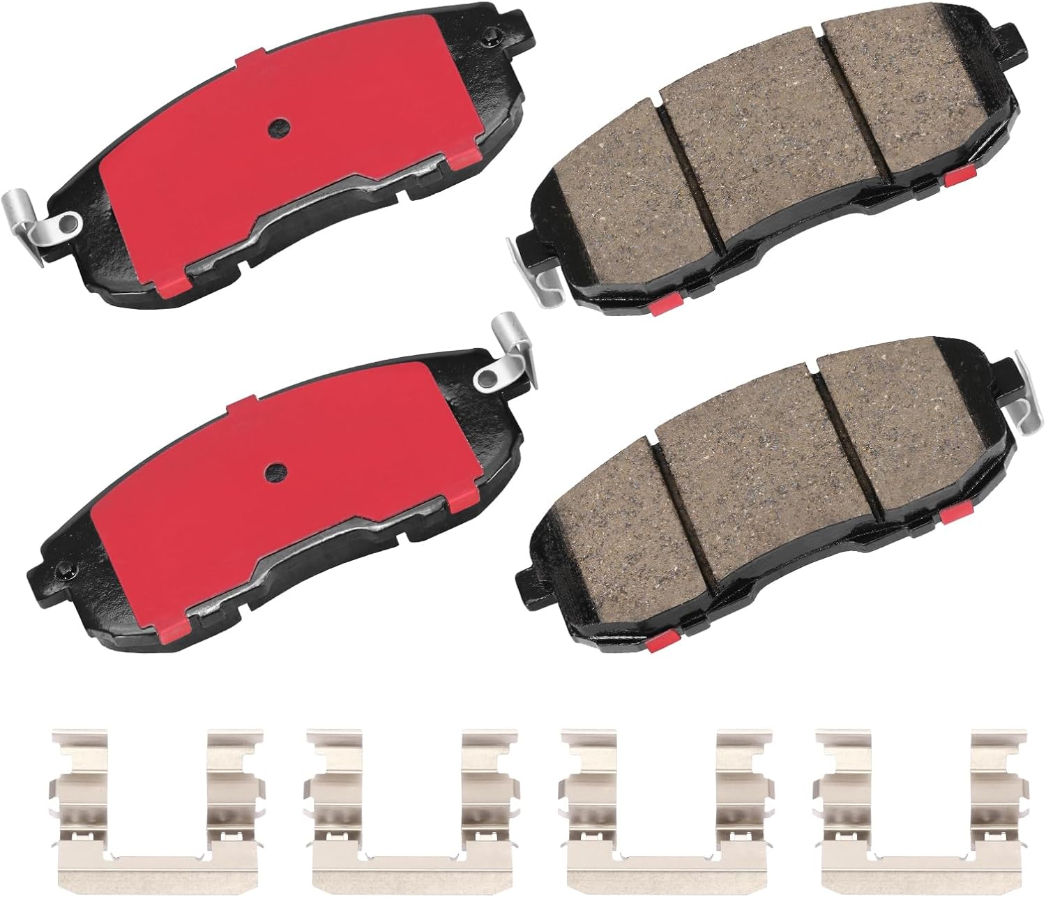Ceramic Disc Front Brake Pad Set with Hardware - Compatible with Select Infiniti G20, G35, I30; Nissan 350Z, Altima, Cube, Maxima, Sentra; Suzuki SX4 (HZ653H)