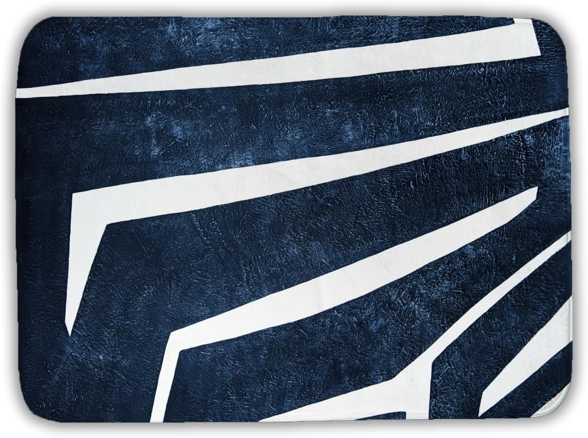 Begin Home Decor C1BM1724TW0ICM 17 x 24 in. Blue Labyrinth - Shapes Industrial Bath Mat for Home Decor