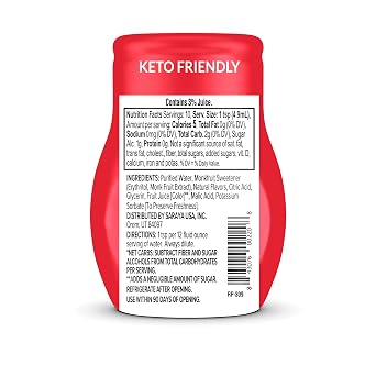 Lakanto Sugar Free Water Enhancer - Sweetened with Monk Fruit Sweetener and Erythritol, On the Go Liquid H2O Hydration, Zero Sugar, Naturally Flavored - Fruit Punch (1.67 fl oz - Pack of 1)