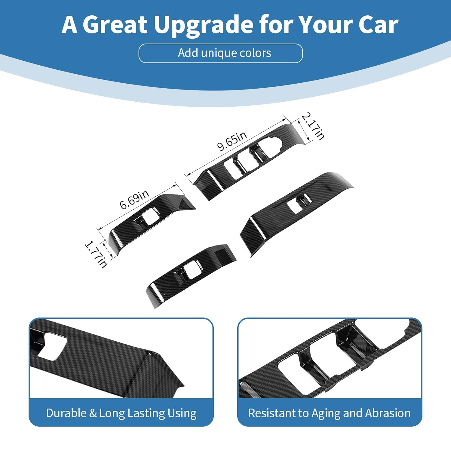 for Colorado Power Window Switch Panel Trim Cover for Chevrolet Colorado/GMC Canyon 2023 2024 up Carbon Fiber Grain Interior Accessories 4pcs