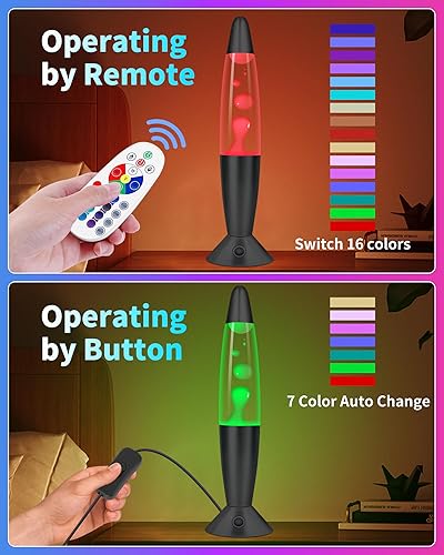 Miniatura 4 de Lámparas de movimiento líquido negras de 17 colores que cambian con control remoto, luz nocturna LED de 13.5 pulgadas para niños y adultos, lámpara