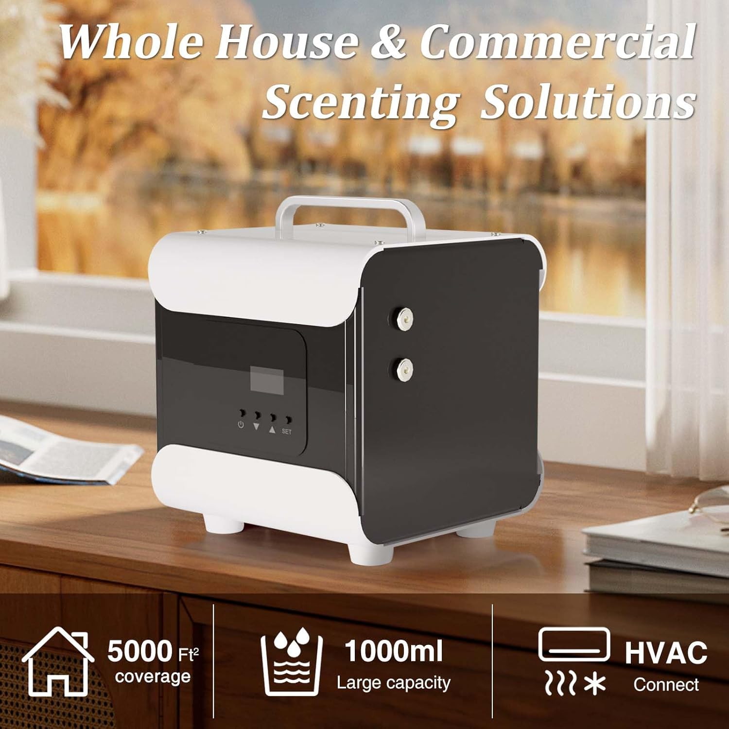 Whole House HVAC Scent Diffuser - 5000 Sq Ft Coverage, Wi-Fi & Bluetooth App Control, 1000ML Hotel Collection, Waterless Cold Air Diffuser for Large Rooms & Commercial Use, Metal Design - Image 2