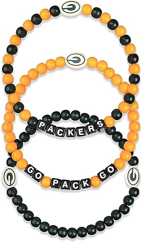 Vista 13 de FOCO NFL unisex-adult NFL Team Logo Officially Licensed 3-Pack Beaded Friendship Bracelets