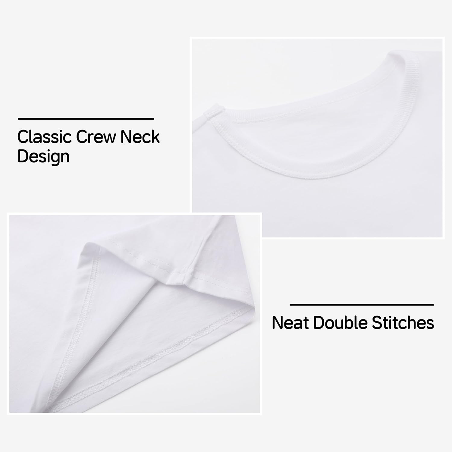 2 Pack Cotton Long Sleeve Tee Shirts Basic Crewneck T-Shirts for Boys/Girls/Toddlers Long-Sleeve T-Shirts - Image 3