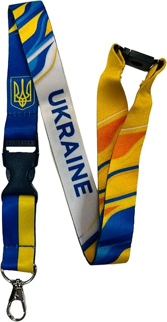 Ukraine / Ukrainian neck Lanyard With Detachable Buckle Clip & Safety Breakaway
