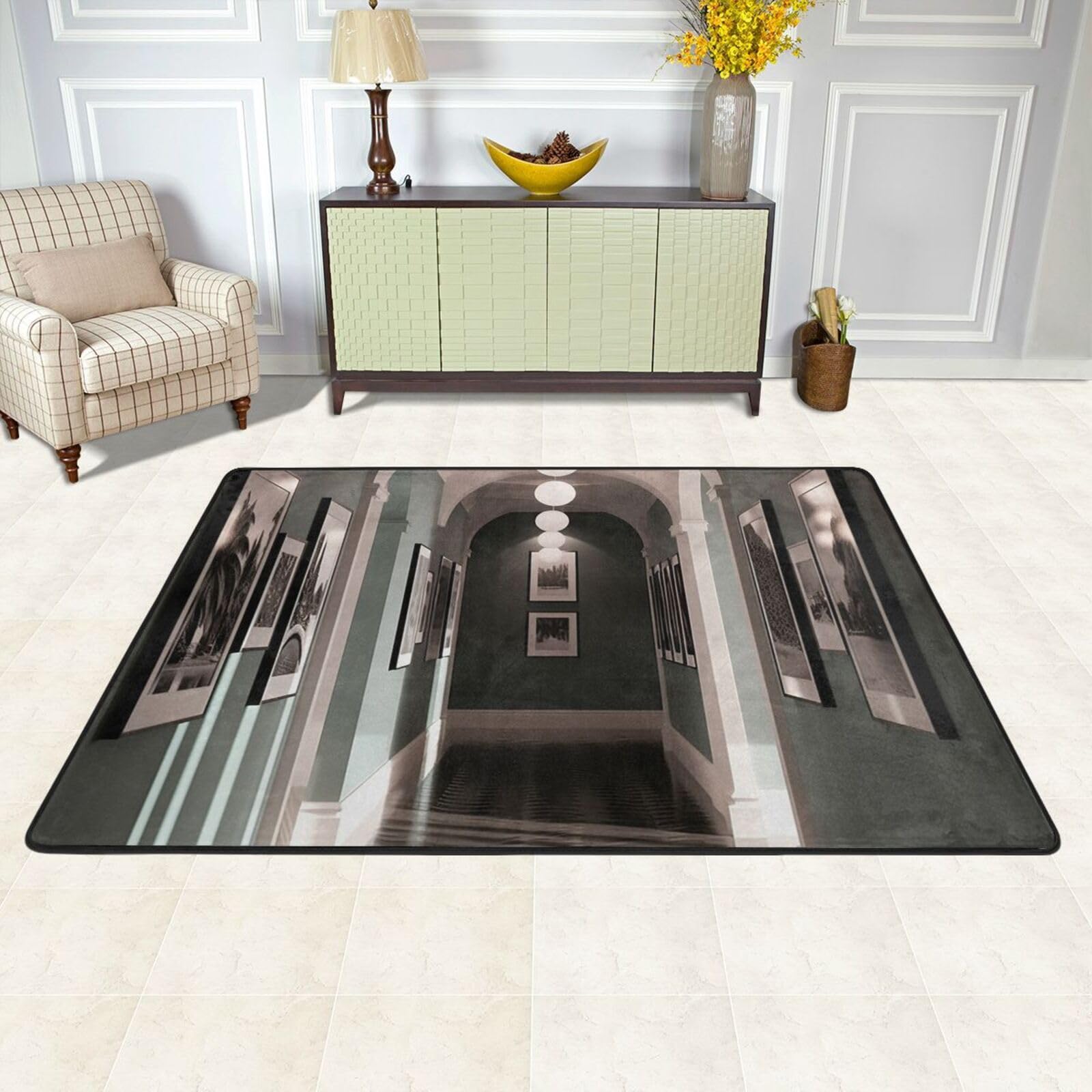Tapis de sol lavable antiderapant grand format 182,9 cm facile a nettoyer