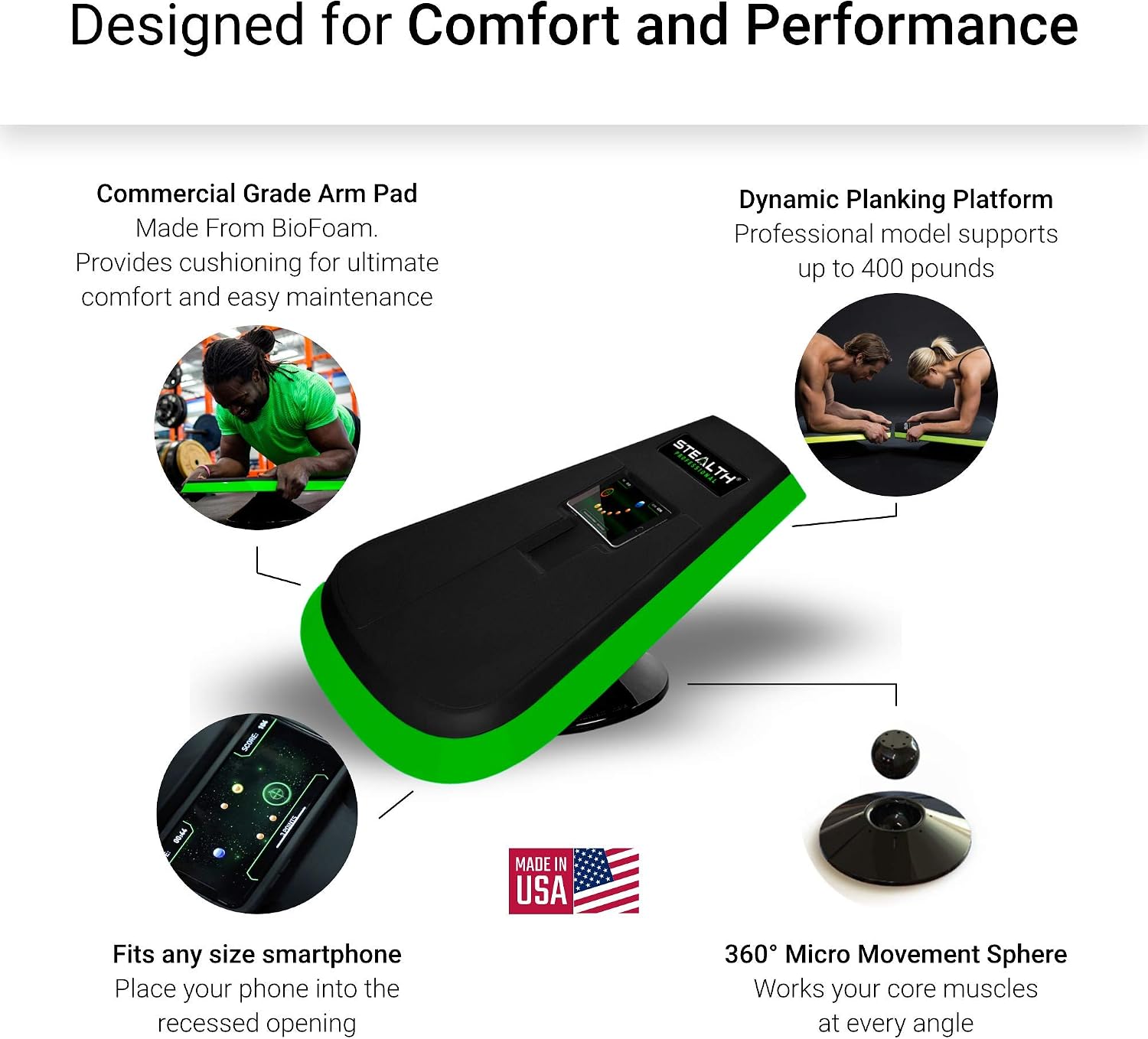 Stealth Core Trainer - Get a Lean Strong Core Playing Games On Your Phone; Free iOS/Android App; 4 Free Mobile Games Included; Dynamic Core Training; Increase Energy & Lose Body Fat in 3 Min/Day, Made In USA (Professional)…