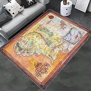 Amazon.com: Generic Middle Earth Map Area Rug, Multicolor, Rectangular ...