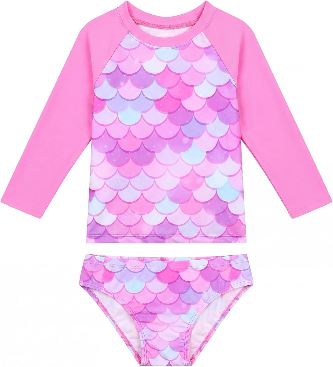 Snowheart Traje de baño para niñas de Manga Larga Rash Guard