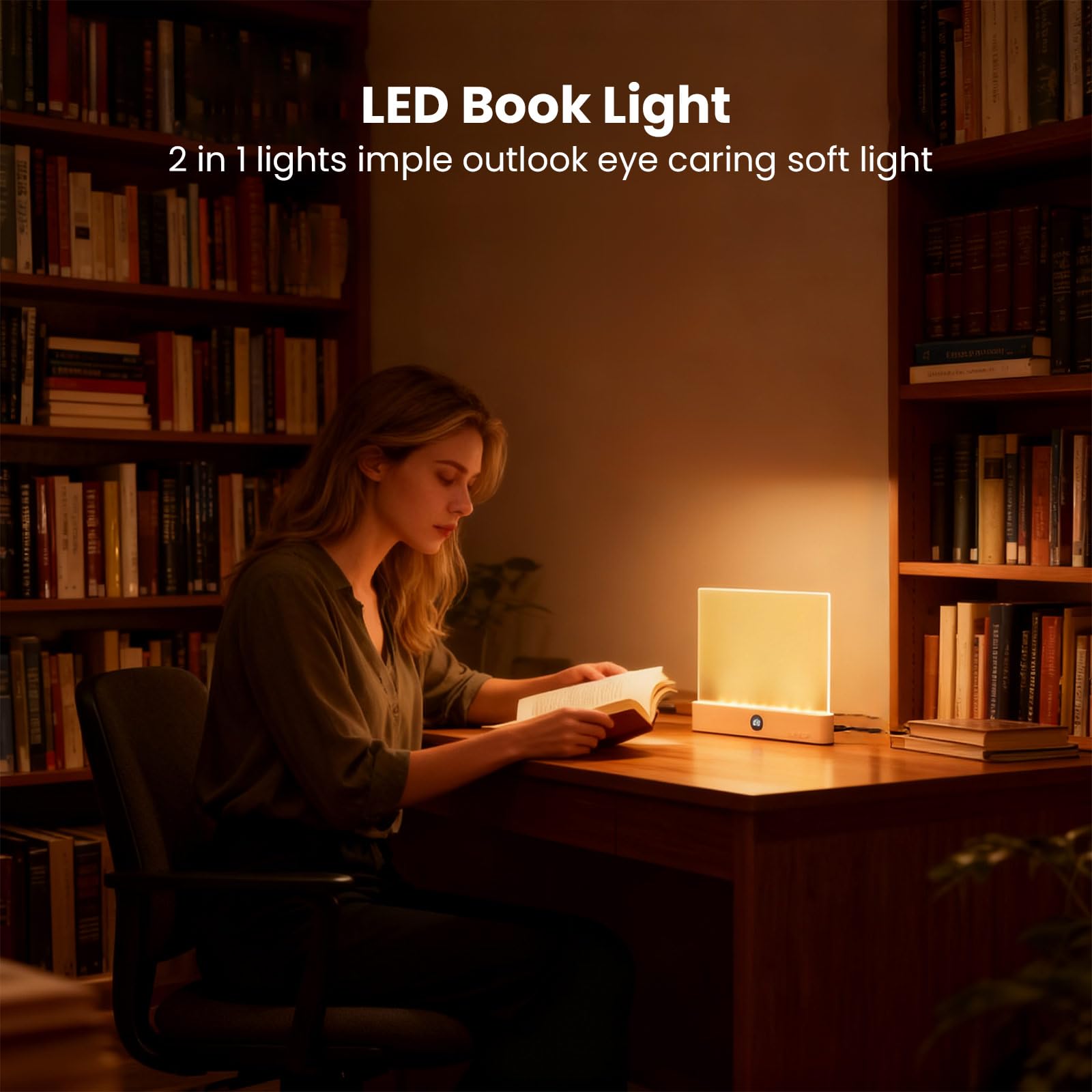 Intelligente LED Leselampe, 3 Farbtemperaturen & 99-Minuten Timer - 1200mAh Akku & 35h Laufzeit - Augenfreundliche Tischlampe für Bücher - USB-C Ladebooklampe für Schüler & Studenten (weiß)