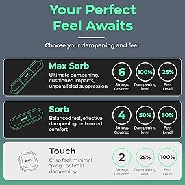 ADV Tennis Dampener with Custom Feel, Racket Shock Absorber to Reduce Vibration and Stay on The Racket, Engineered Poly-Silicone Tennis Racket Dampener, Black, Touch 3-Pack