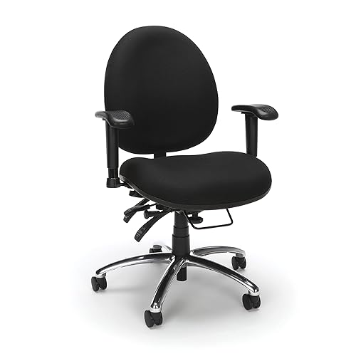 Silla de escritorio OFM silla ergonómica y tapizada con brazos uso las 24 horas Negro 1