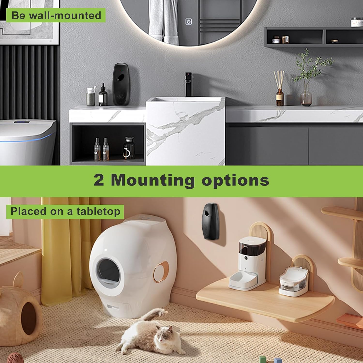 8 Pack Automatic Air Freshener Spray Dispenser,Wall Mounted or Free Standing Auto Freshener Dispenser Aerosol Sprayer for Hotel Office Living Room Bathroom Commercial Place