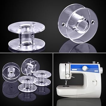Eoehro 25 Pcs Bobbins for Sewing Machine, Sa156 Bobbins, Bobbins Class 15, Sewing Accessories, Plastic Bobbin with Case(1 Box)