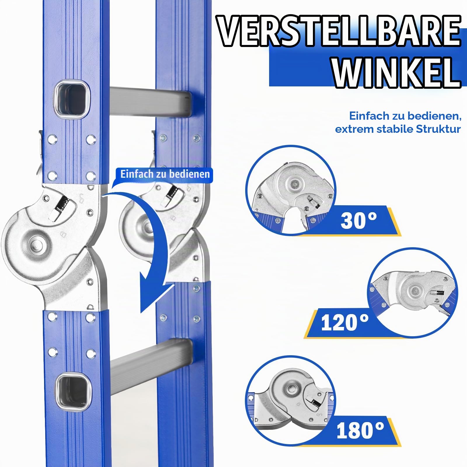 Aluminium Mehrzweckleiter, Multifunktionsleiter 6-in-1 464CM