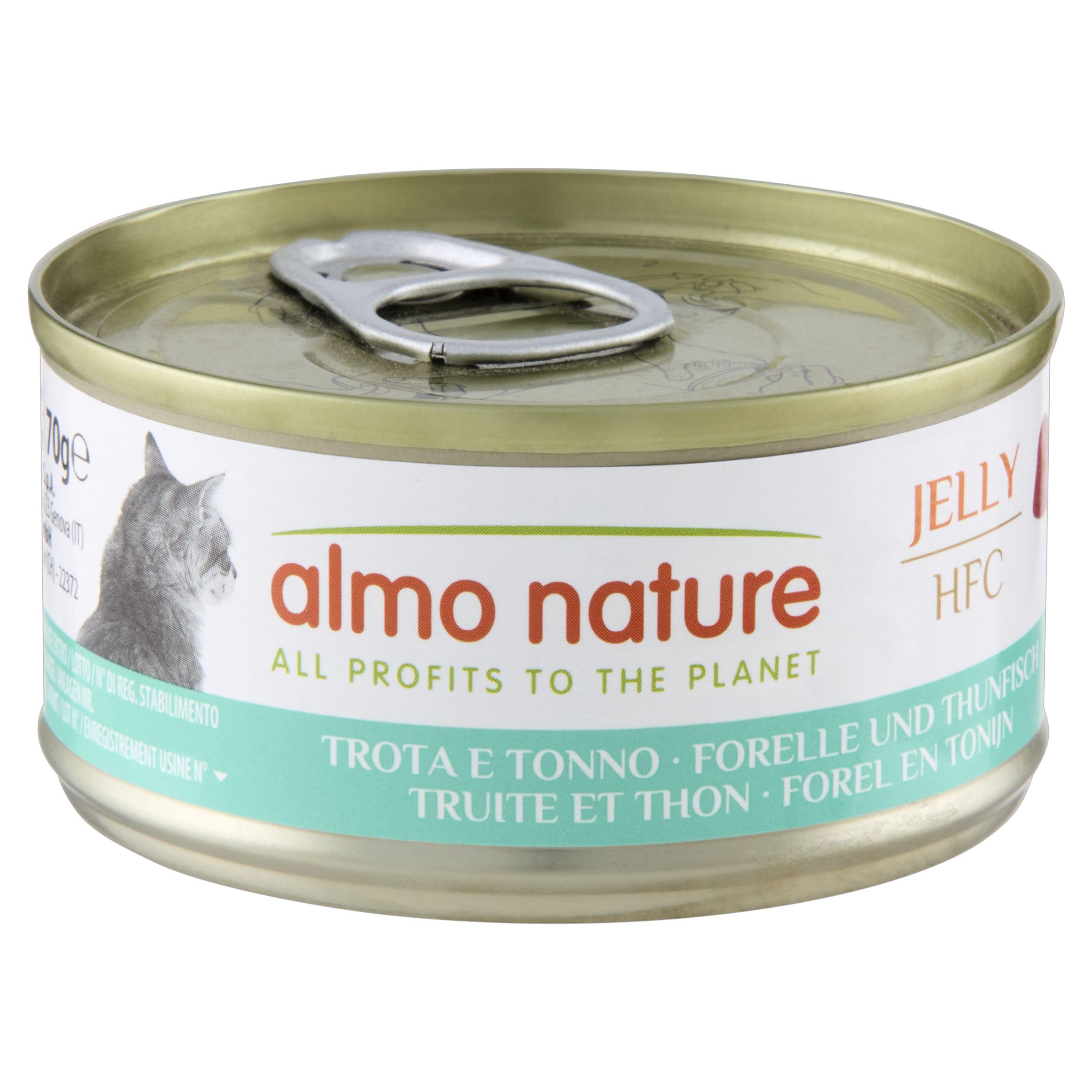 Almo Nature HFC Jelly - Nourriture Humide pour Chat Adulte - Truite et Thon - 70 g x 24 Boîtes