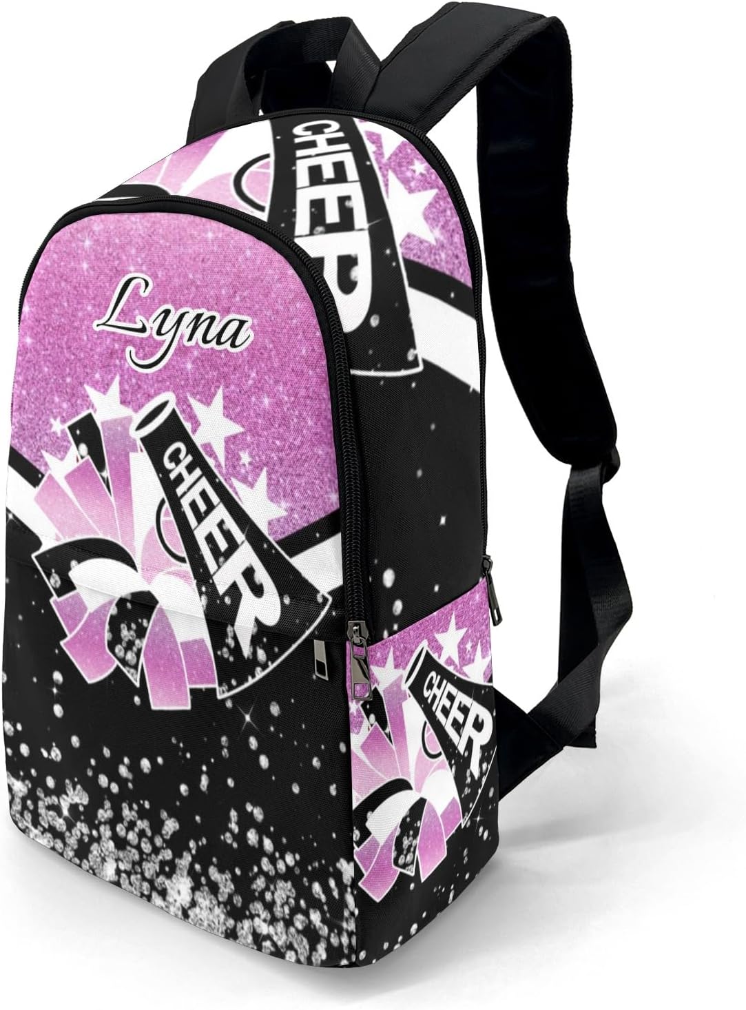 Personalized Pink Cheer Backpack for Cheerleader,Customized with Name Shoulder Bag Backpack for Girls Women College School Bookbag for Travel Birthday Holiday