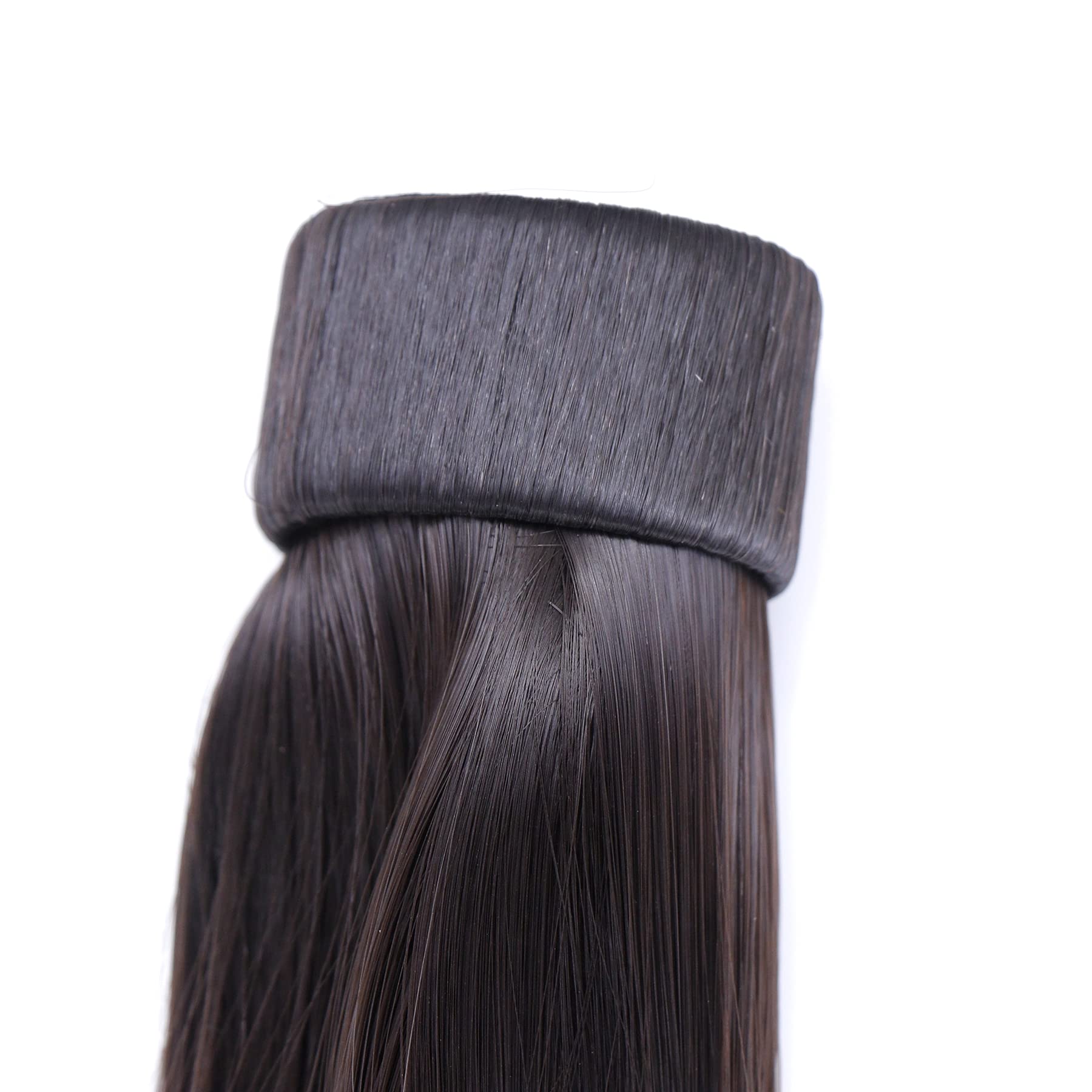 NAVMAV Wrap Around Ponytail Synthetic Hair Extension Curly Wavy Straight Wig Braid Extension Hairpiece For Girls And Women (Black Hair Extension 17Inch) 2