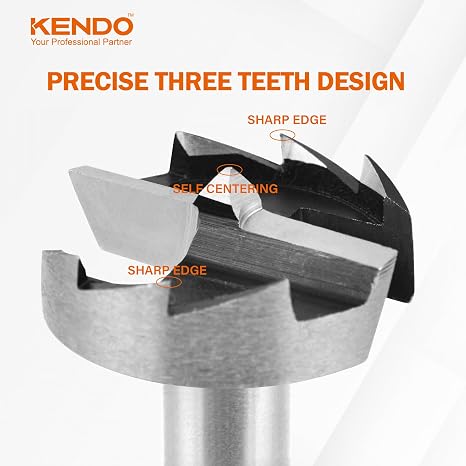 KENDO Forstner Bit Set, 16-Piece Alloy Steel for Woodworking