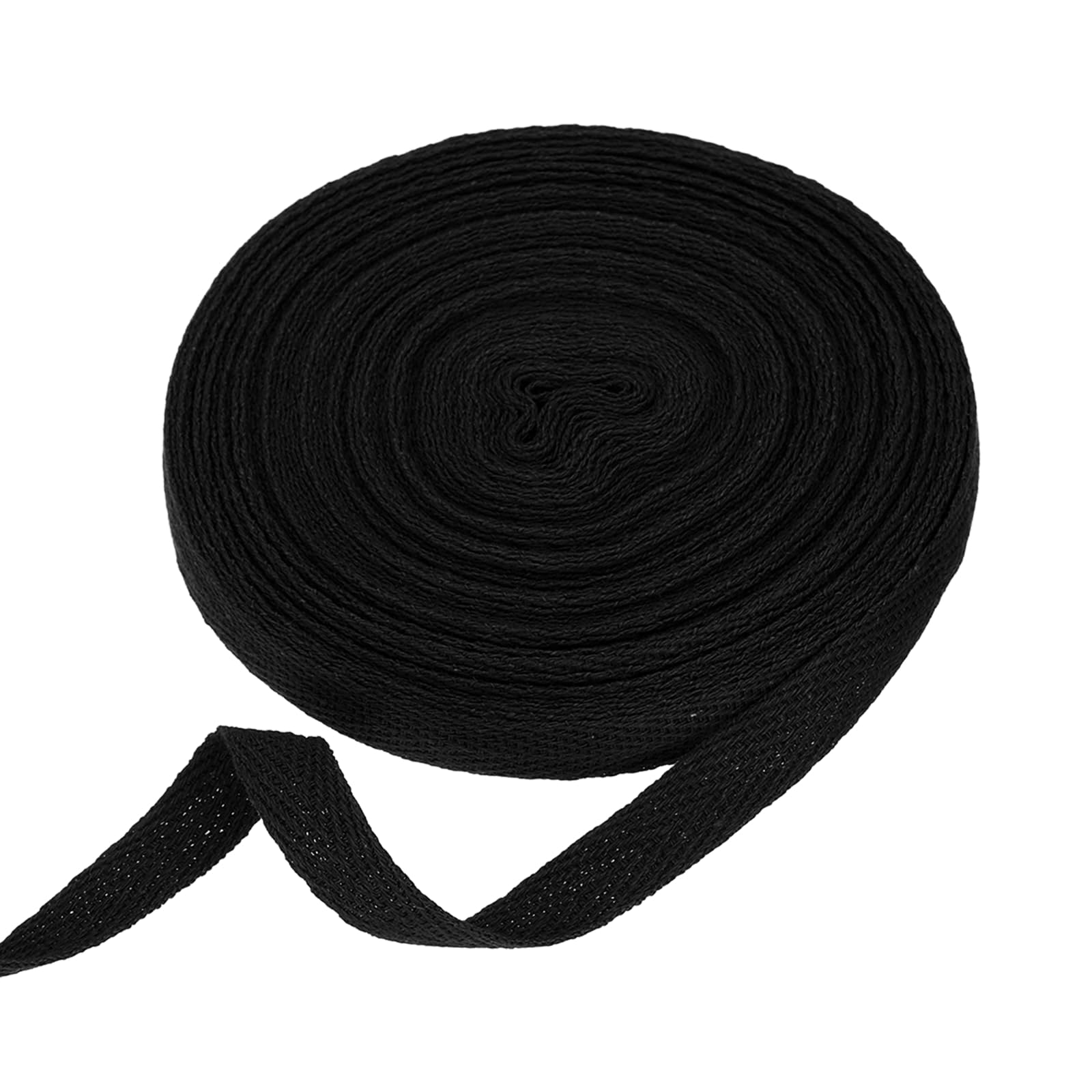 sourcing map Cotton Twill Tape Ribbon 10mm x 10 Meters Herringbone Webbing Tape Roll Bias Binding Tape for DIY Crafts Sewing Gift Wrapping, Black