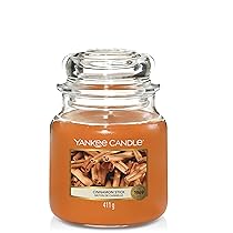 Yankee Candle Candela profumata in giara media, Bastoncino di cannella, Durata Fino a 75 Ore