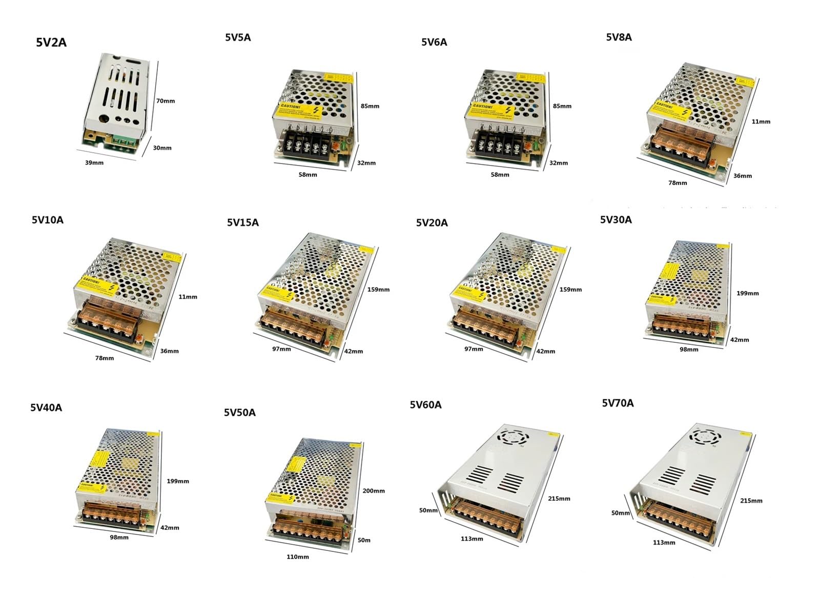 Alimentatore switching, DC 5V 12V 24V 36V 48V Alimentatore a commutazione 2A 3A 4A 5A 8A 10A 15A 20A 30A 40A 50A Trasformatore di potenza Adattatore for illuminazione a LED,per strisce LED, CCTV, sta