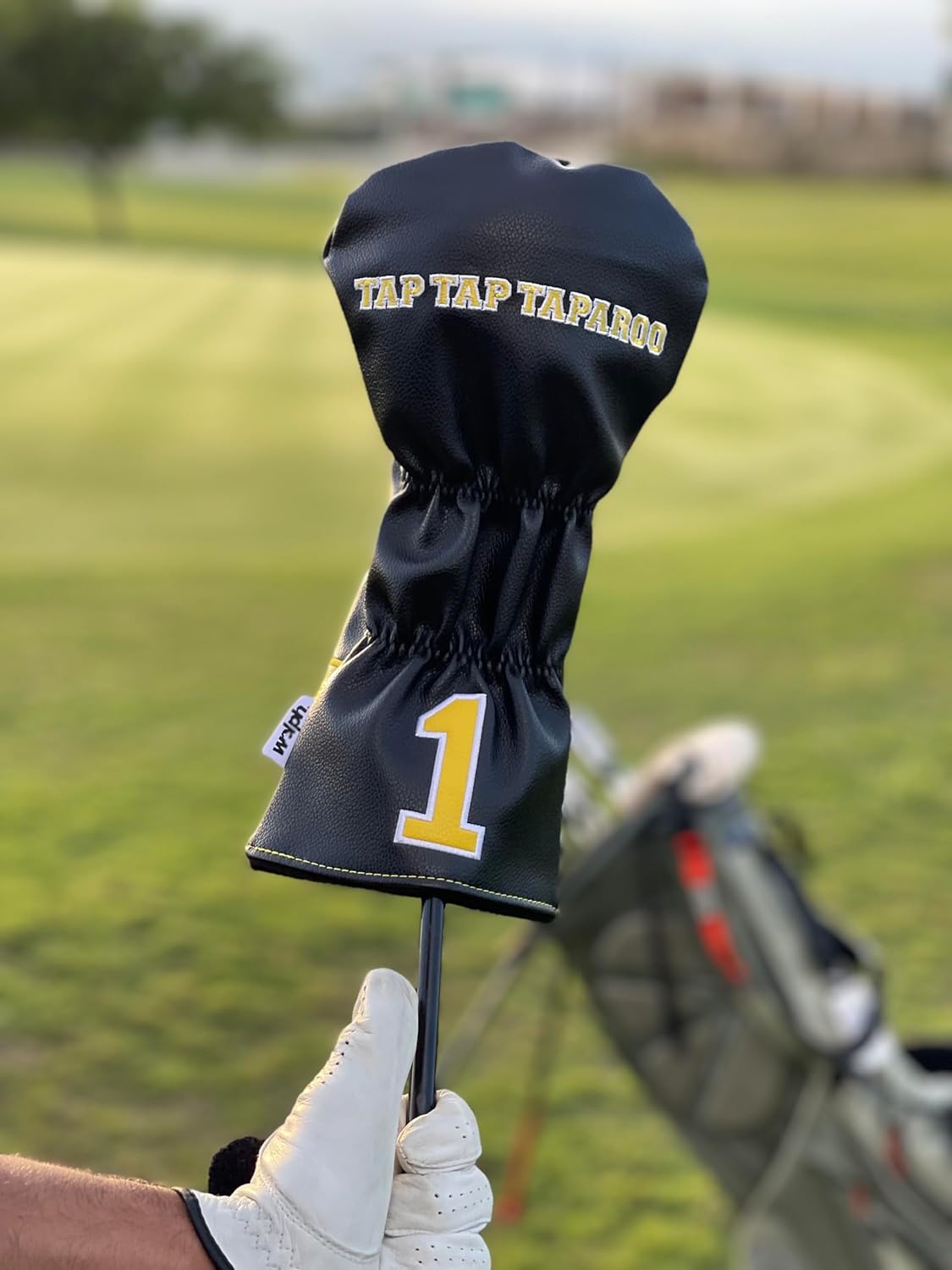 Wolph Happy Gilmore Golf Club Covers - Funny 'Just Tap It in' Driver Headcover - Premium Leather - Personalized Golf Club Covers - Golf Accessories for Men and Women, Fits Any Size.